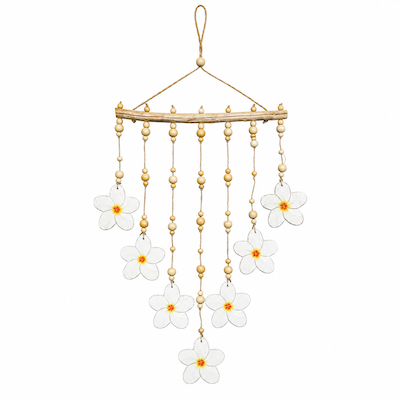 Frangipani Painted Horizontal Wooden Hanging